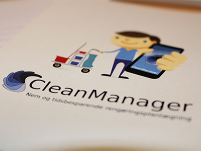 CleanManager logo og closeup af Poul-figur