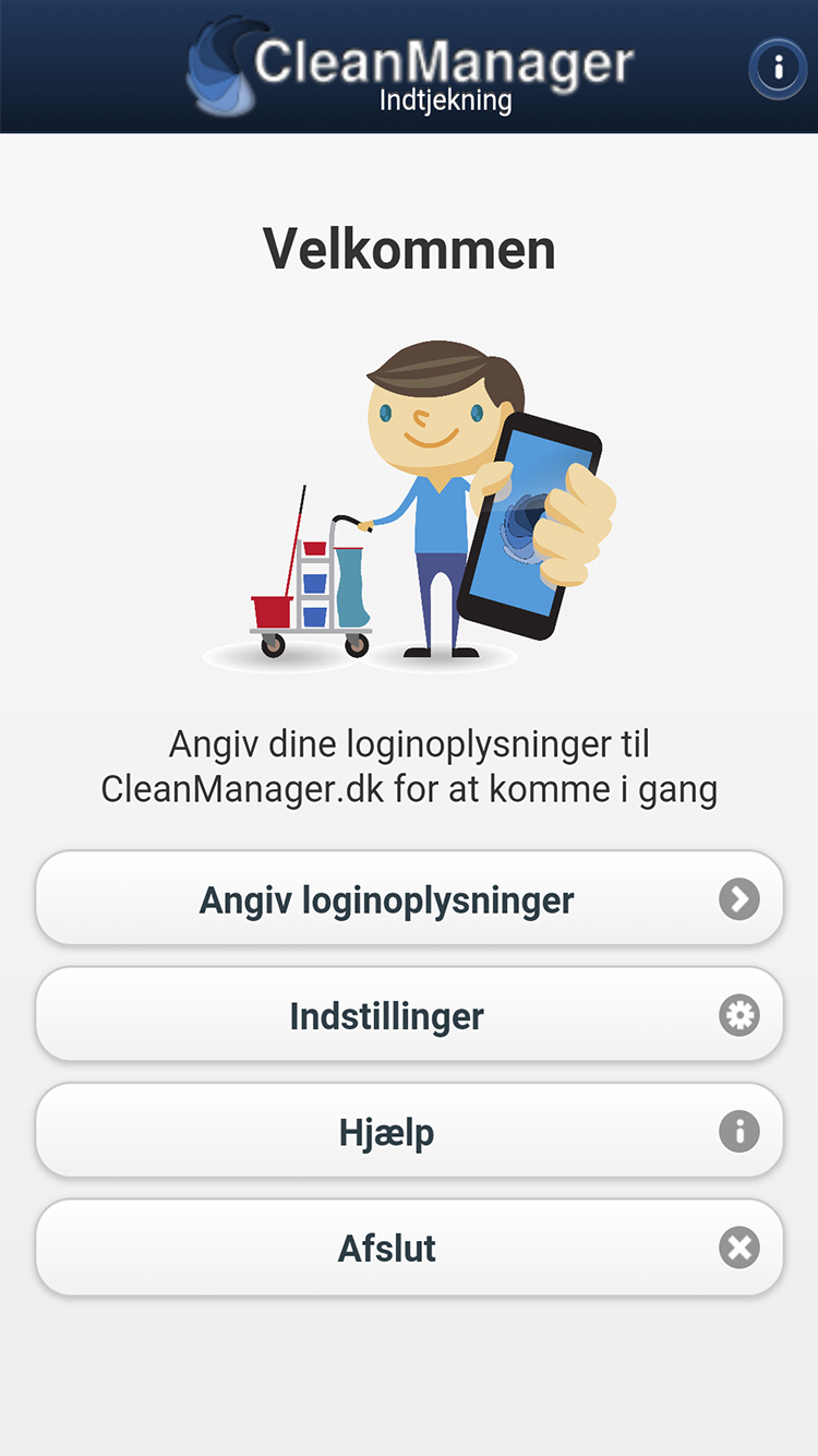 CleanManager app forside